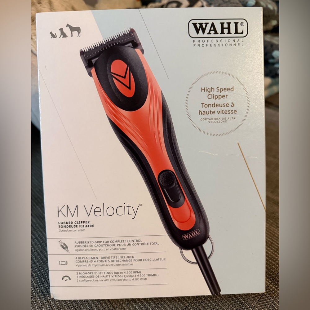 Wahl KM Velocity Corded Clipper — Black and Orange